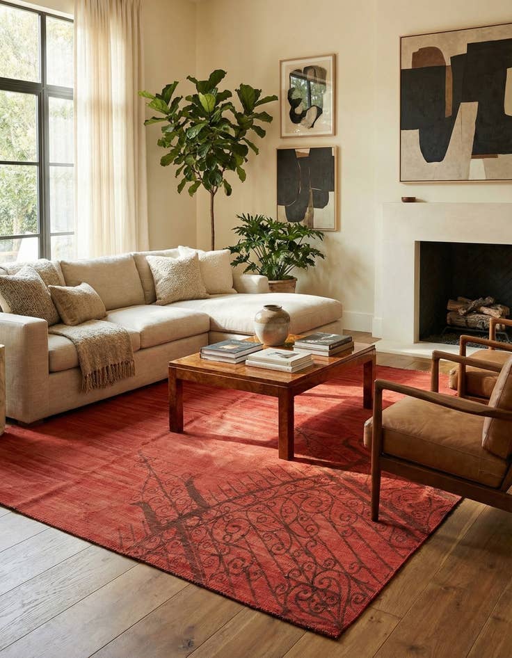 Detail image of 8' 4 x 8' 7  Hand Woven Kilim Modern Wool Square Rug