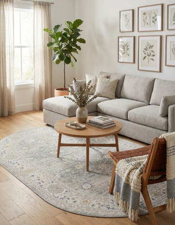Cloud Gray Whitney Oval Rug