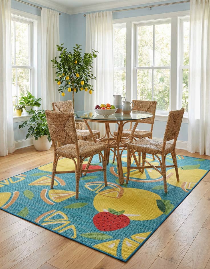 Detail image of 6' 1 x 9' Easy-Clean Baja Indoor / Outdoor Rug