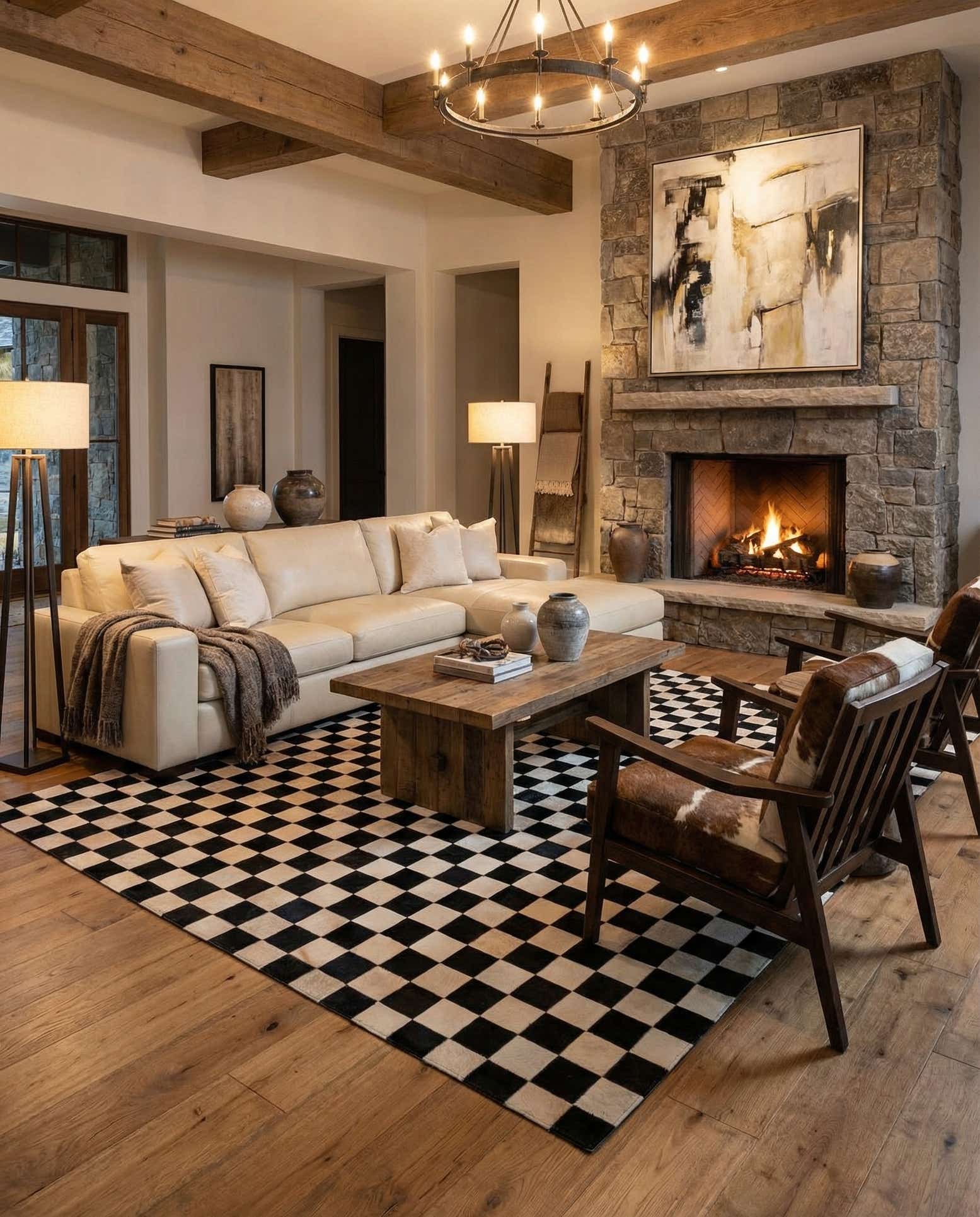 7' 11 x 9' 11 Cowhide Stocks Rug
