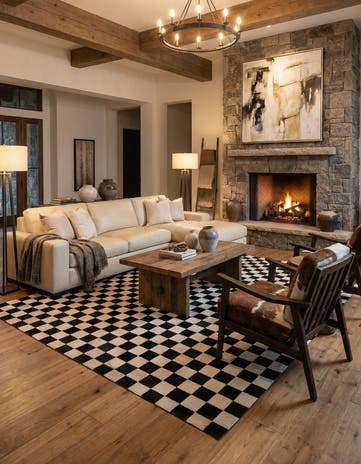 7' 11 x 9' 11 Cowhide Stocks Rug