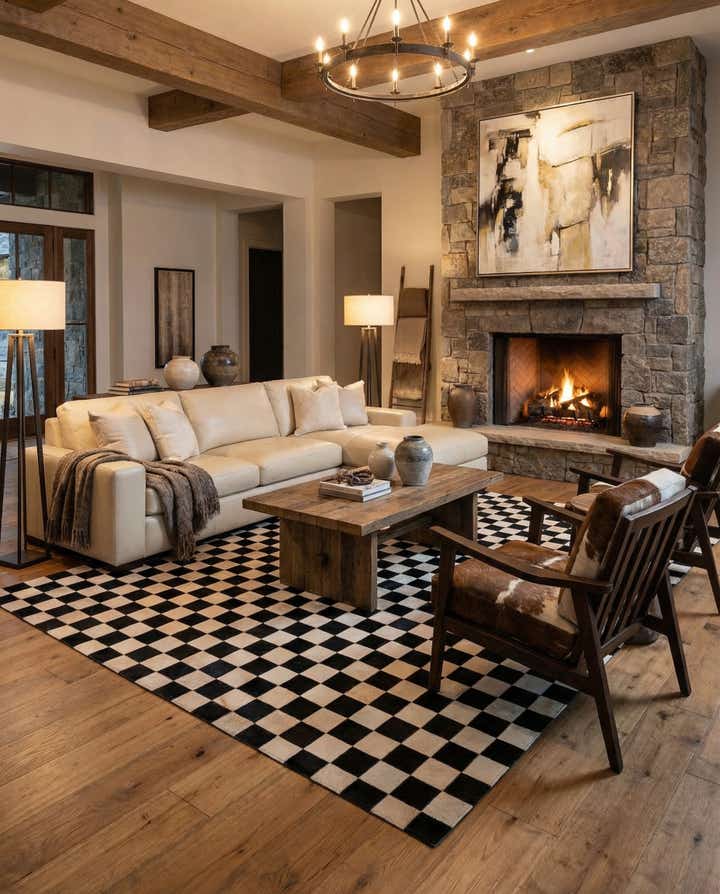 7' 11 x 9' 11 Cowhide Stocks Rug