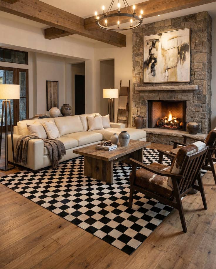 Detail image of 7' 11 x 9' 11 Cowhide Stocks Rug