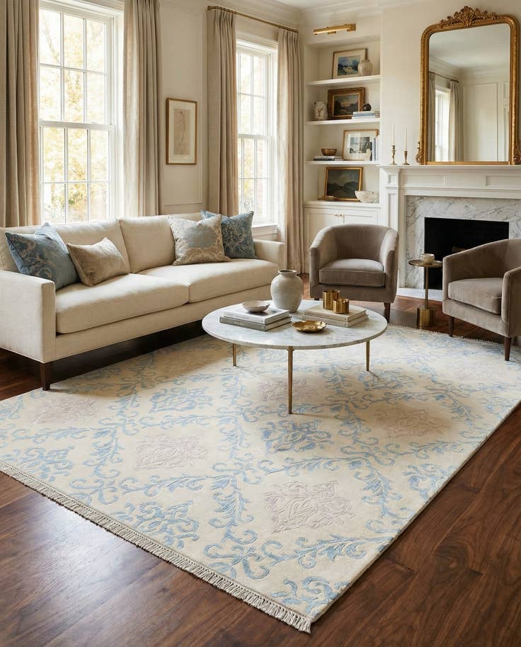 Detail image of 5' 6 x 7' 10 Hand Knotted Darya Wool Rug