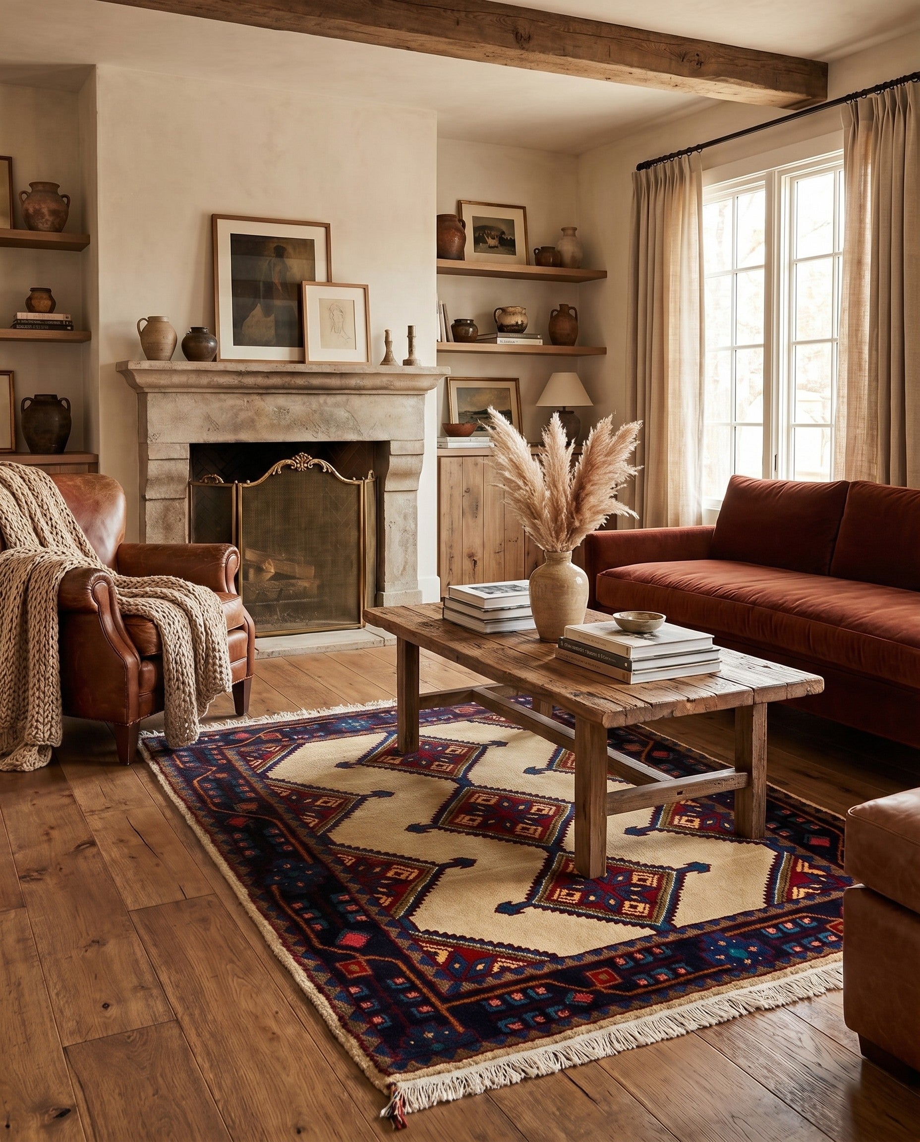3' 6 x 5' Hand Knotted Koliaei Persian Wool Rug