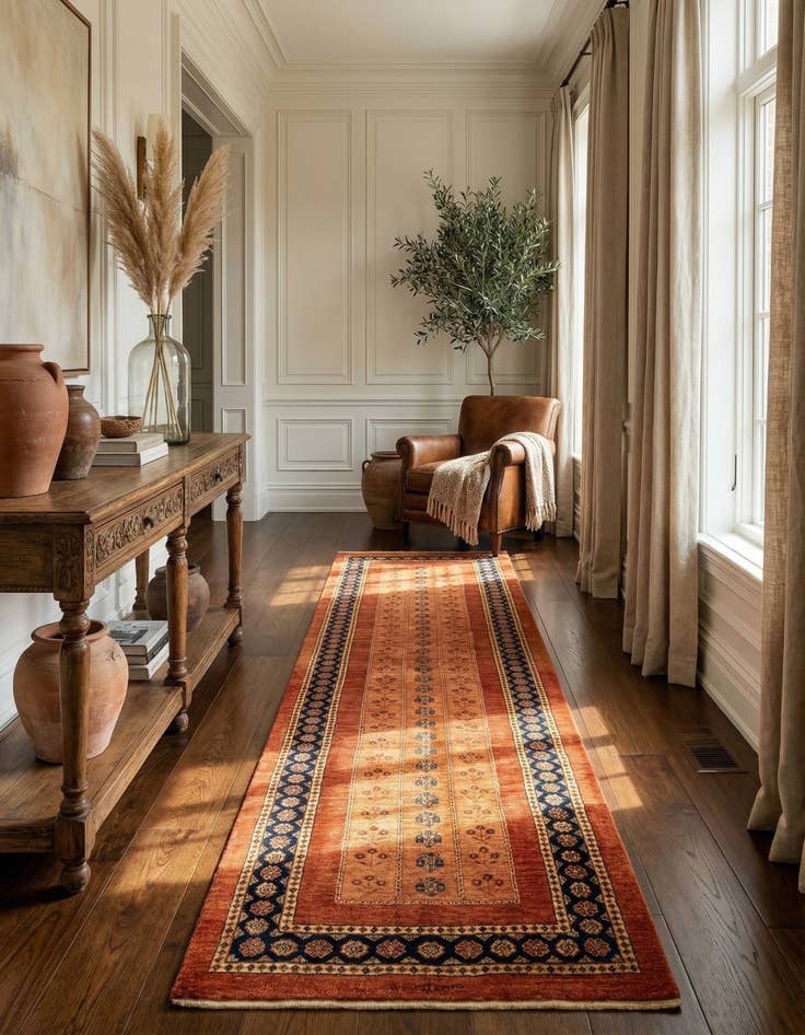 Detail image of 2' 10 x 9' 9 Luribaft Wool Runner Rug