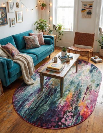Washable Theia Oval Rug