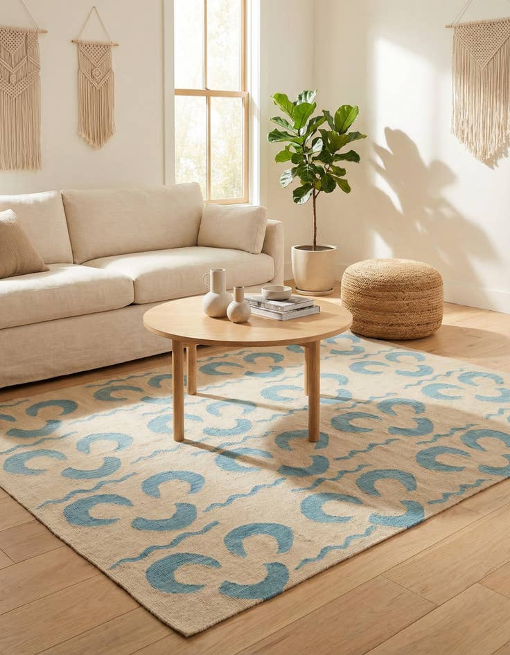 Detail image of 5' x 6' 7  Hand Woven Kilim Modern Wool Rug