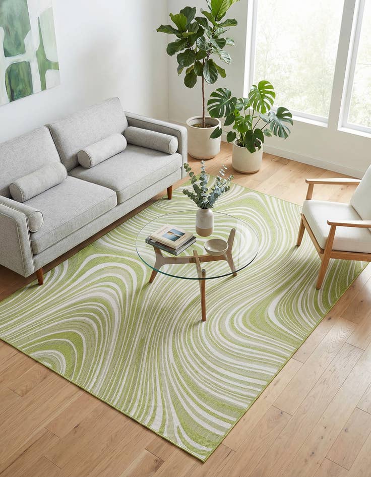 Detail image of  7' x 10'  Washable Modern Indoor / Outdoor Rug