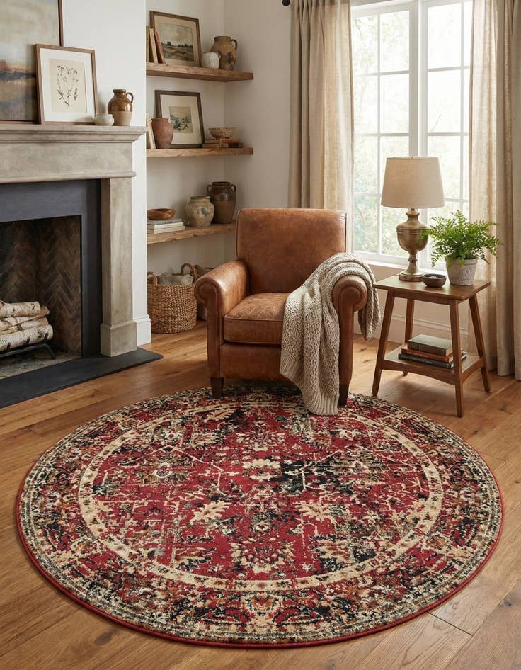 Detail image of 5' 3 x 5' 3 Saturn Round Rug