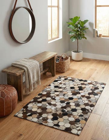2' x 3' Cowhide Leather Rug