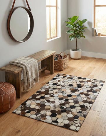 2' x 3' Cowhide Leather Rug