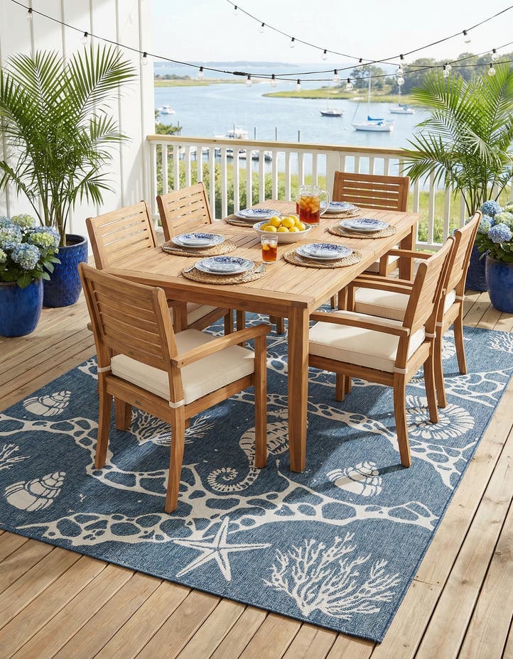 7' 10 x 10' Easy-Clean Coastal Indoor / Outdoo...
