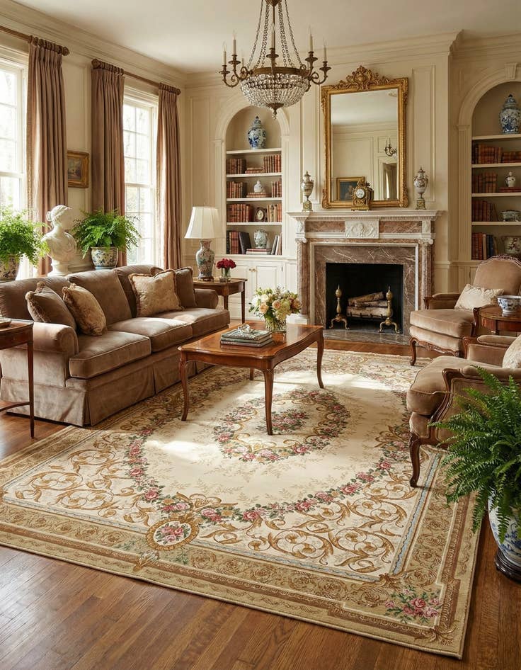 Detail image of  10' x 14'  Washable Traditional Indoor / Outdoor Rug