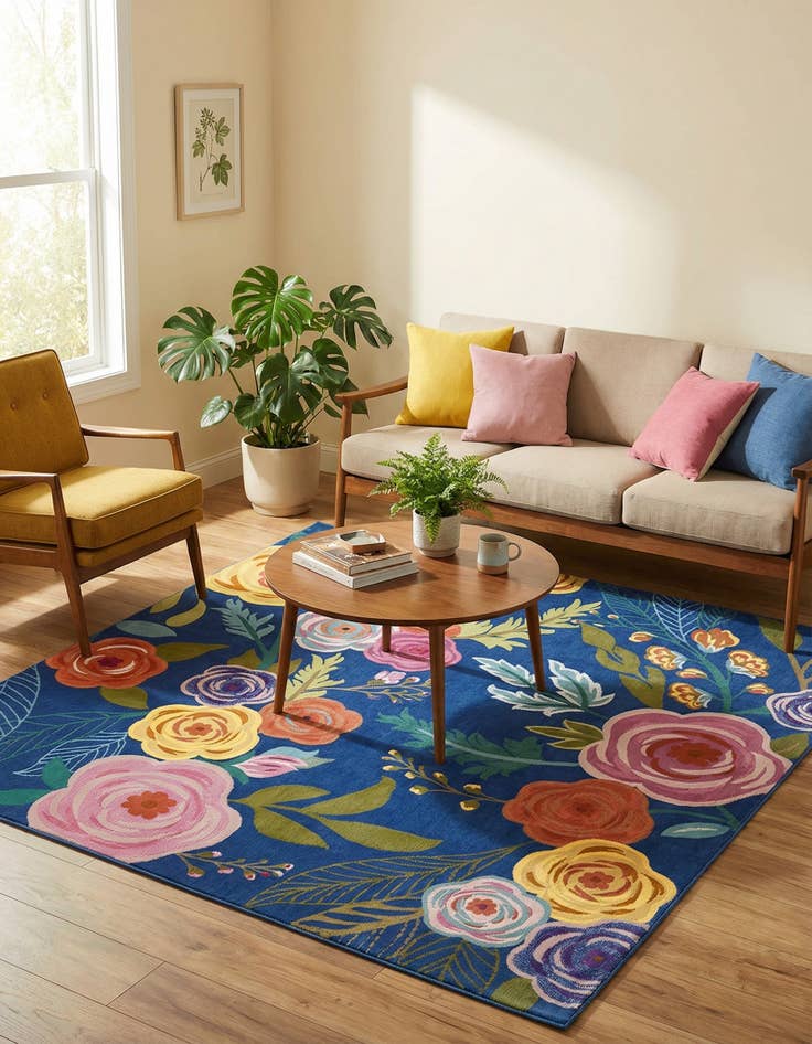 Detail image of 6' x 6' Blossom Square Rug