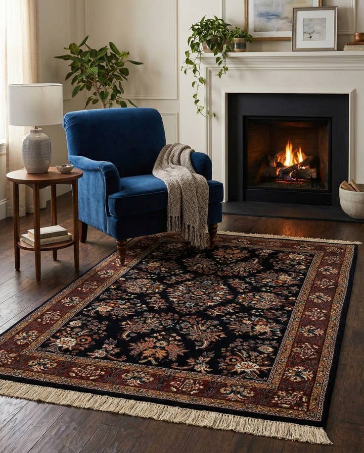Detail image of 4' x 6' Hand Knotted Sarough Oriental Wool Rug