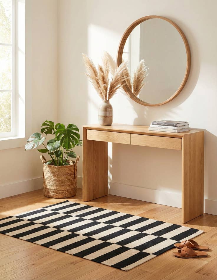 Detail image of 2' 9 x 3' 10  Hand Woven Kilim Modern Wool Rug