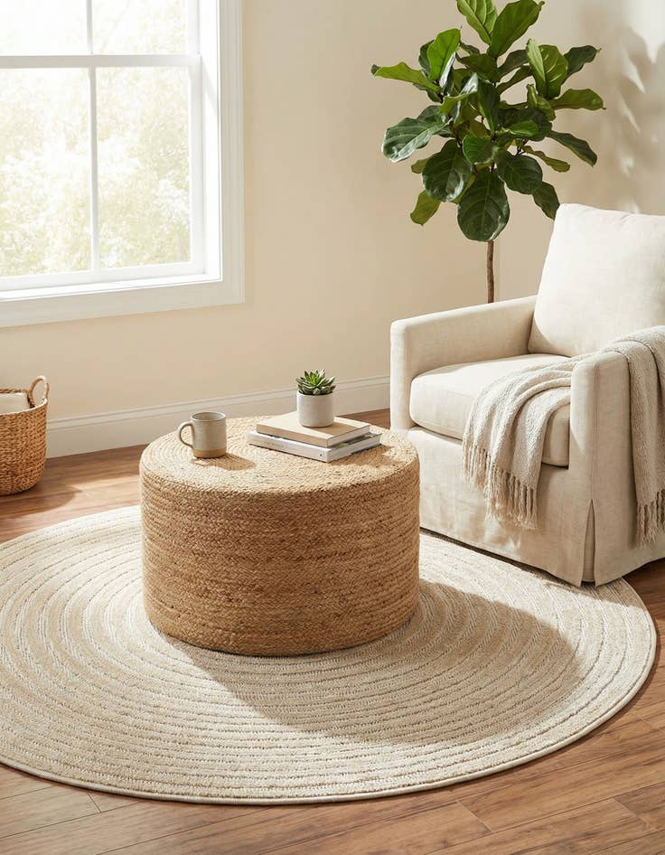 Detail image of  3' x 3'  Washable Sabrina Soto Indoor / Outdoor Round Rug