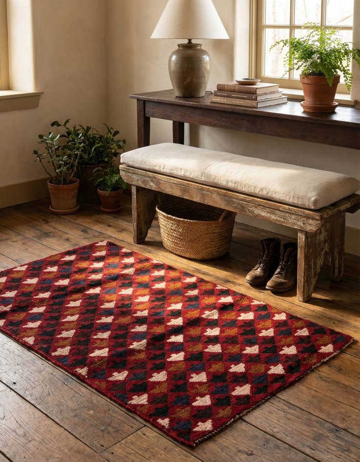 Detail image of 2' 9 x 4' 8 Hand Knotted Balouch Persian Wool Rug