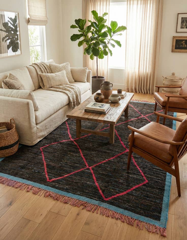 Detail image of  7' 8 x 10' 4  Hand Knotted Moroccan Wool Rug