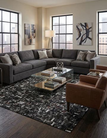 5' 1 x 8' Cowhide Leather Rug