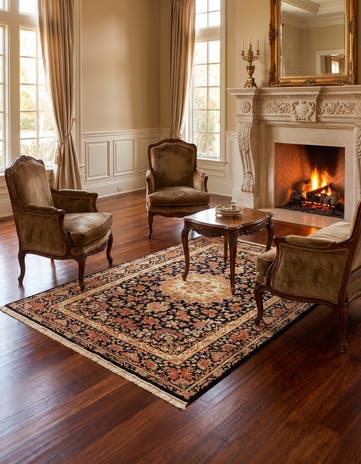4' 6 x 6' 6 Ghom Silk Rug