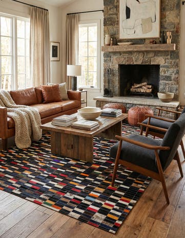 5' 2 x 7' 11 Cowhide - Patchwork Rug