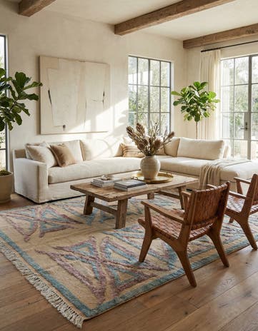 8' x 10' 5 Hand Knotted Darya Wool Rug