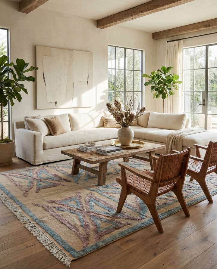 8' x 10' 5 Hand Knotted Darya Wool Rug