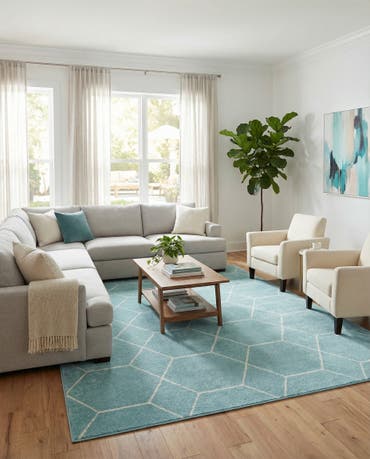  10' x 14' Lattice Frieze Rug