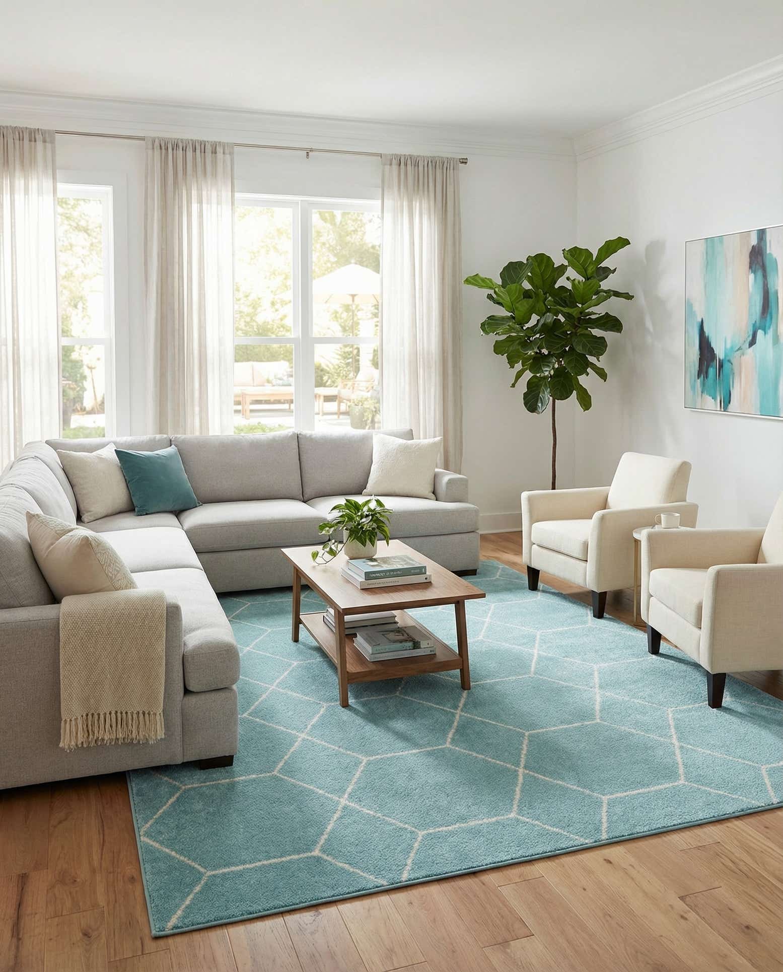 10' x 14' Lattice Frieze Rug