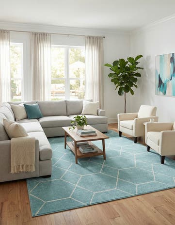 10' x 14' Lattice Frieze Rug