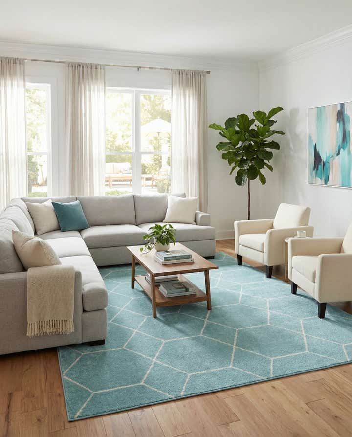 10' x 14' Lattice Frieze Rug