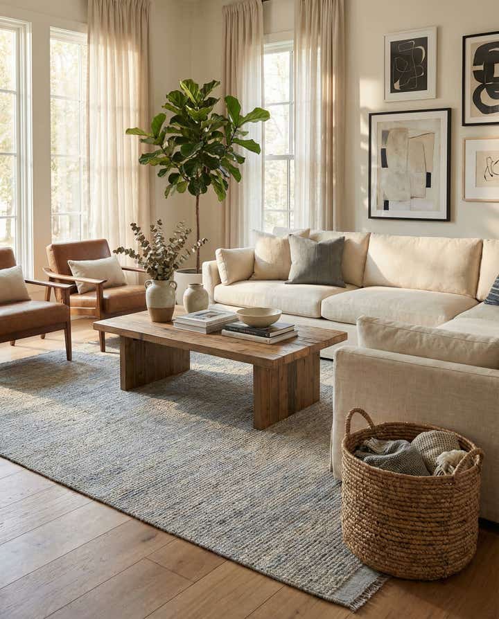 5' 9 x 8' 9 Hand Knotted Moroccan Wool Rug