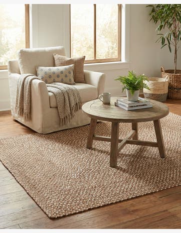 4' 1 x 6' 1 Handmade Tweed Braided Jute Rug