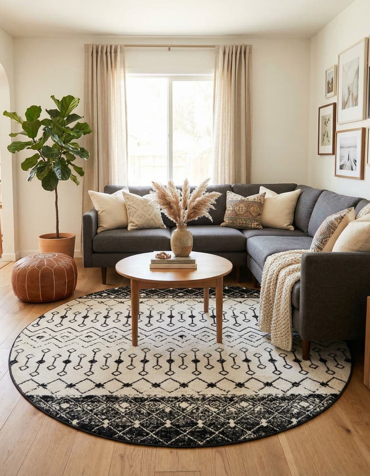 7' 10 x 7' 10 Moroccan Trellis Round ...