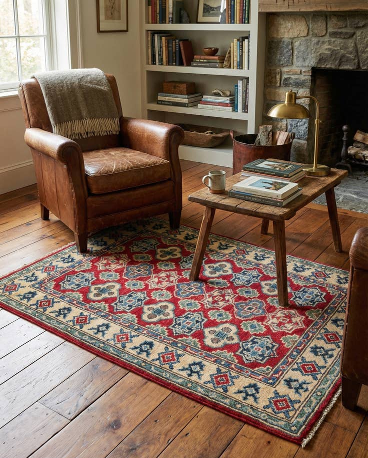 Detail image of 2' 10 x 4' Hand Knotted Kazak Rug