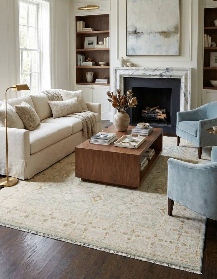 Detail image of 4' 10 x 6' 7  Hand Knotted Ziegler Rug