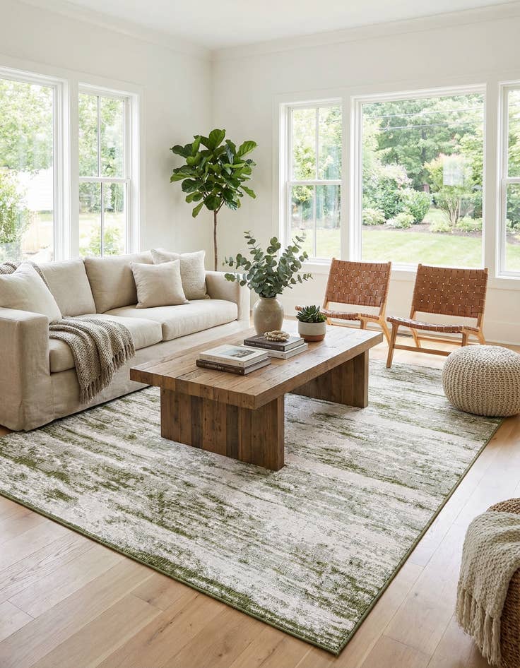 Detail image of 9' x 12'  Washable Modern Indoor / Outdoor Rug