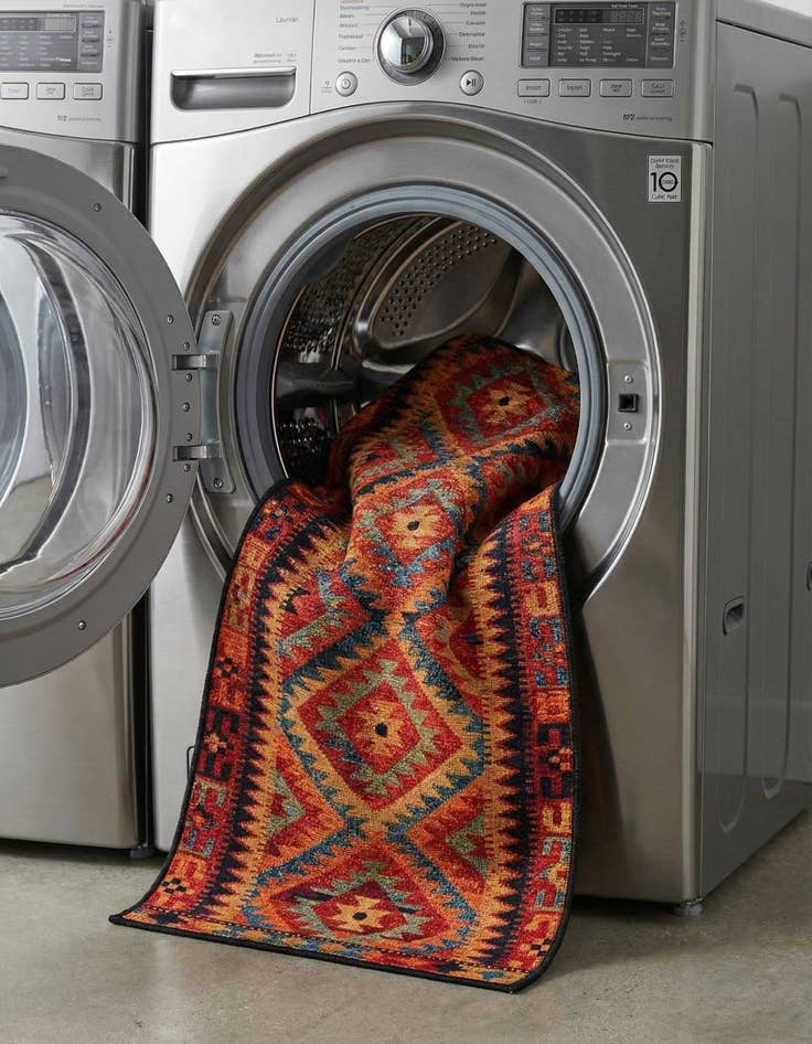 Detail image of 2' 7 x 10'  Washable Tribal Indoor / Outdoor Runner Rug