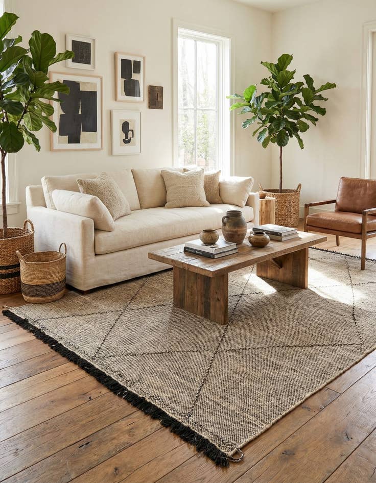 Detail image of 6' 2 x 7' 6  Hand Knotted Moroccan Wool Rug