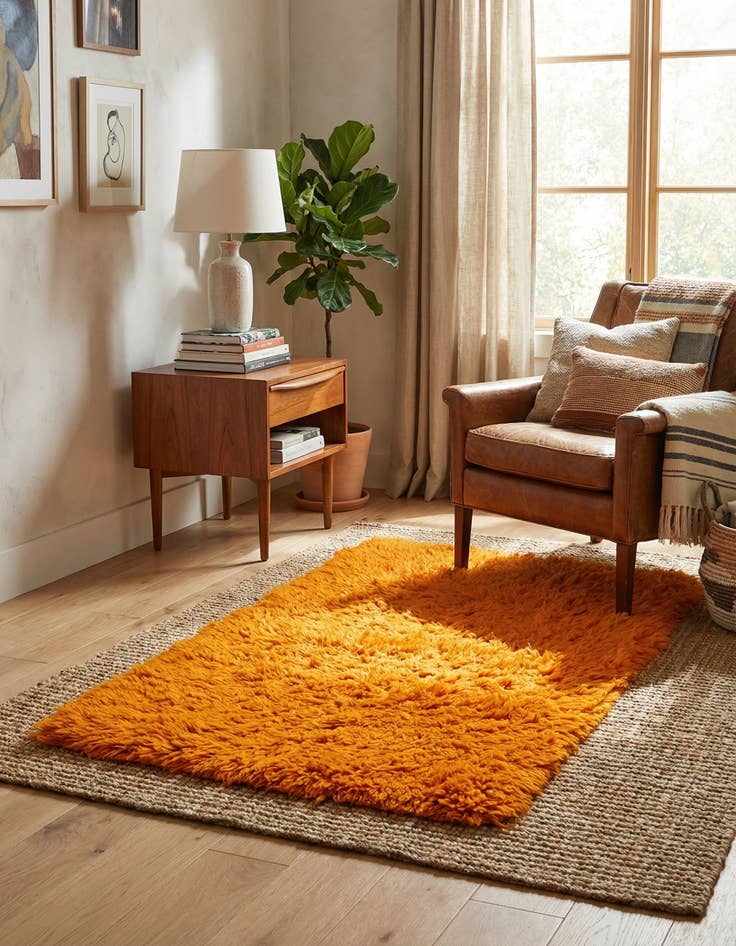 Detail image of 3' 6 x 6'  Hand Knotted Moroccan Wool Rug