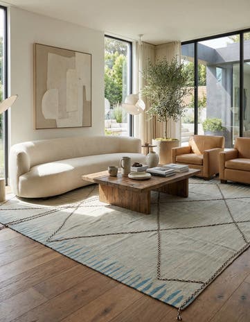 8' 5 x 9' 7 Hand Woven Kilim Modern Wool Rug