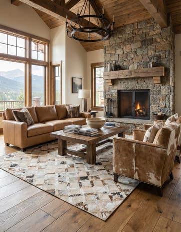 5' x 8' Cowhide Leather Rug