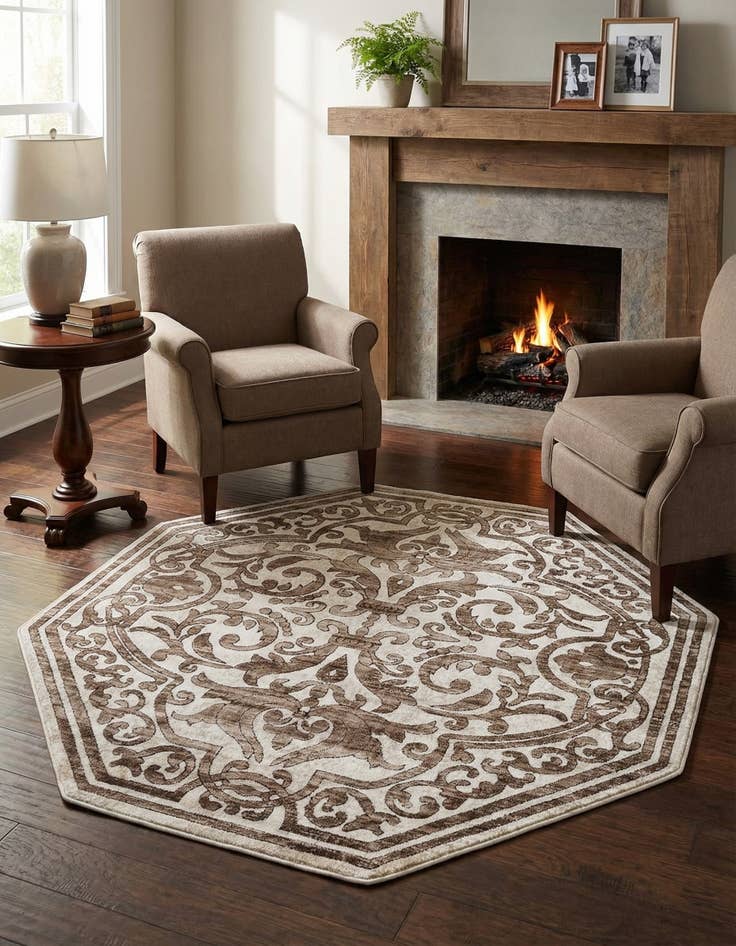 Detail image of 5' 3 x 5' 3 Hermitage Octagon Rug