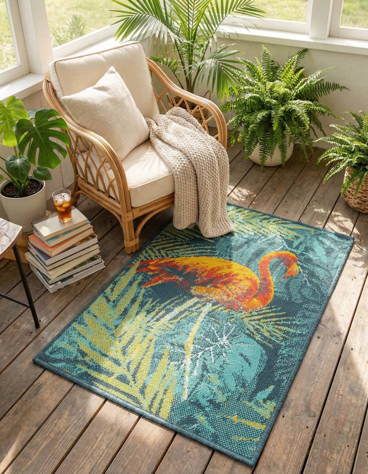 Detail image of 2' x 3' Easy-Clean Coastal Indoor / Outdoor Rug