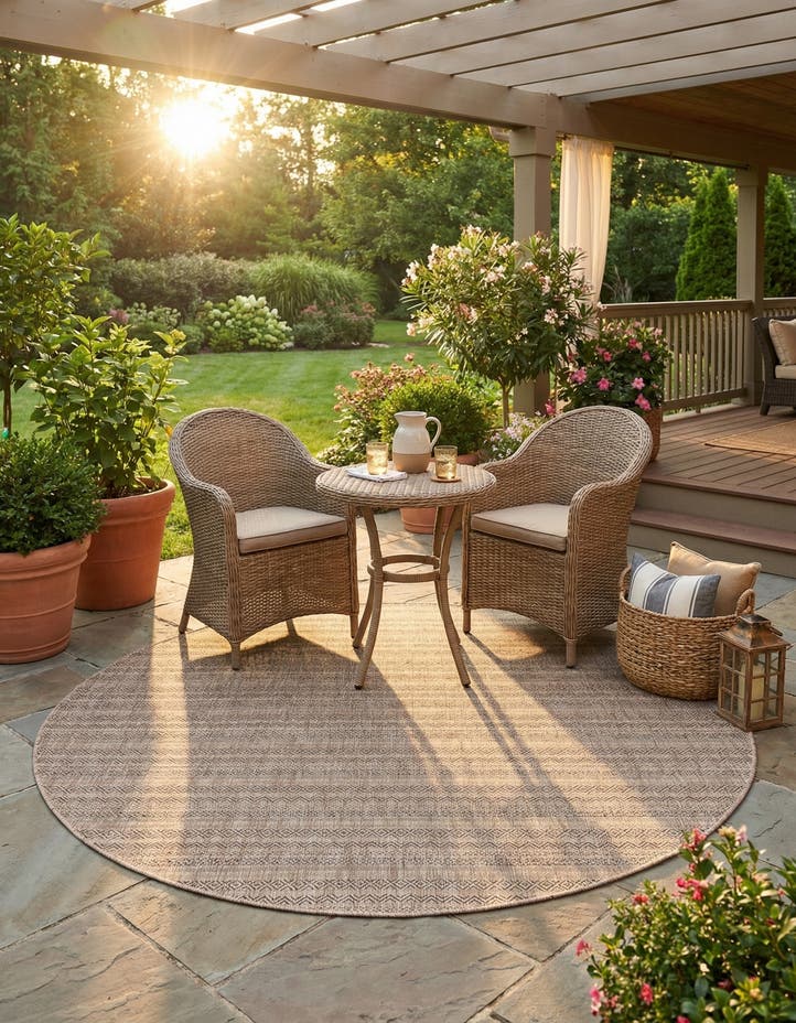 7' 10 x 7' 10 Easy-Clean Ribbon Indoor / Outdoor...