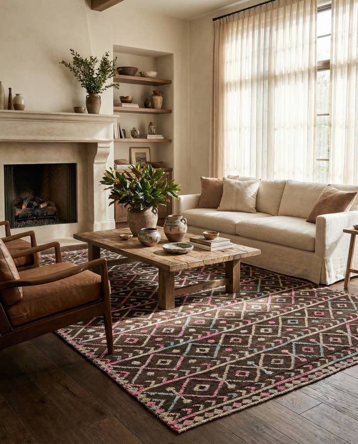 Detail image of 6' 6 x 10' 2 Hand Knotted Darya Wool Rug