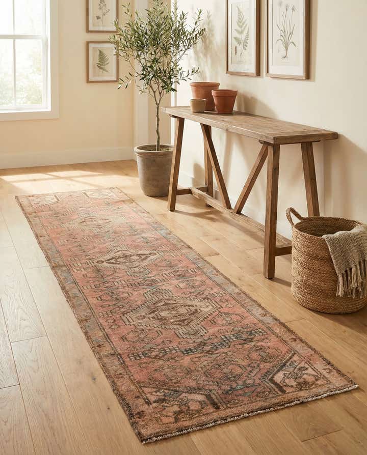 70cm x 310cm anudado a mano Ultra Vintage Alfombra Persa Lana Pasillera