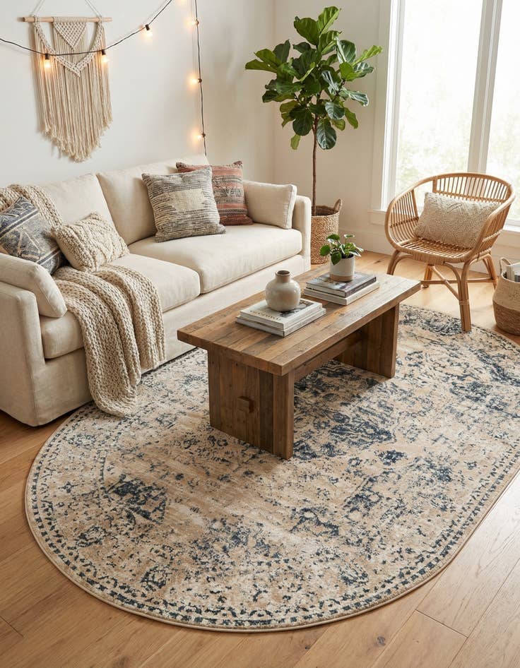 Detail image of 5' 3 x 8' Villa Oval Rug